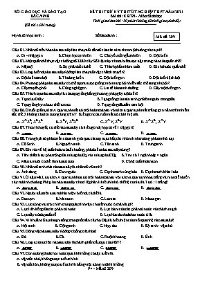 Đề thi thử Tốt nghiệp THPT môn Sinh học - Mã đề 209 - Năm học 2020-2021 - Sở giáo dục và đào tạo Bắc Ninh (Có đáp án)